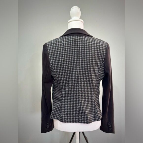 CLEARANCE! Black Laundry Shelli Segal Houndstooth Stretch Blazer Size 8 EUC - Picture 2 of 5